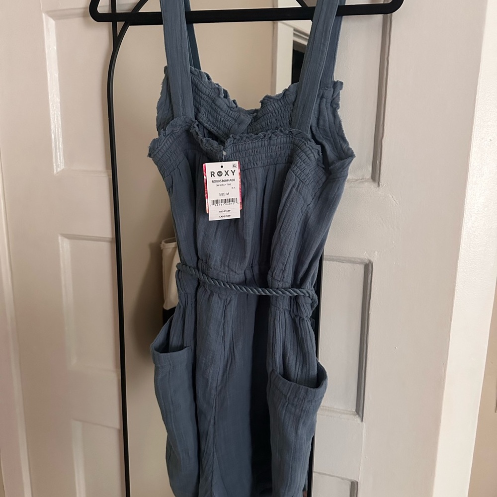 Roxy Dusty Blue Romper with Pockets - Picture 2 of 3